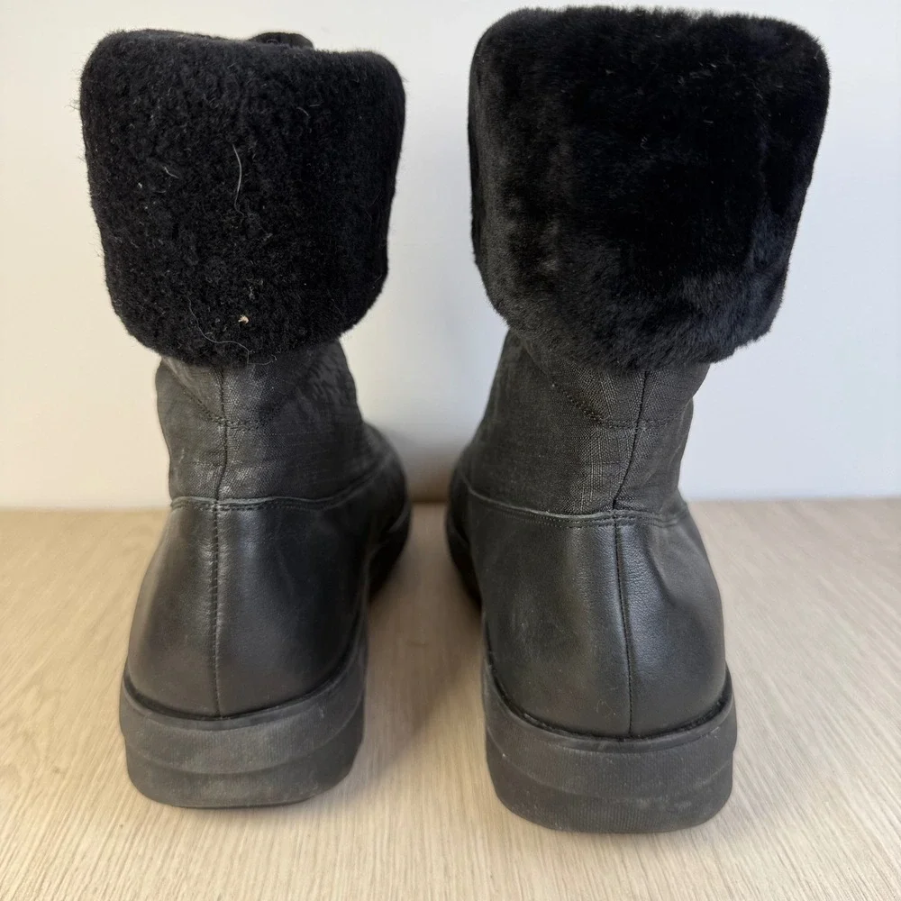 FitFlop Mukluk Shorty Black Camo Faux‎ Fur Lined Winter Boots Womens 10
